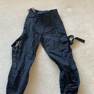 Black cargo joggers